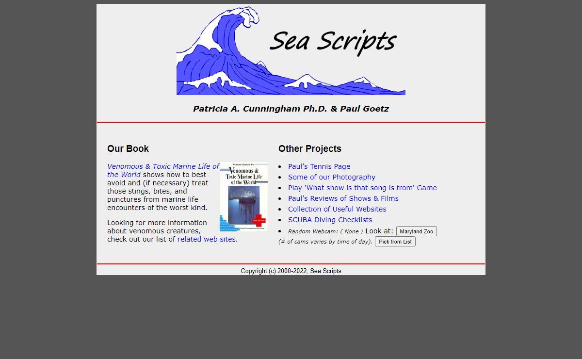 "Sea Scripts - Projects of Patricia Cunningham and Paul Goetz"