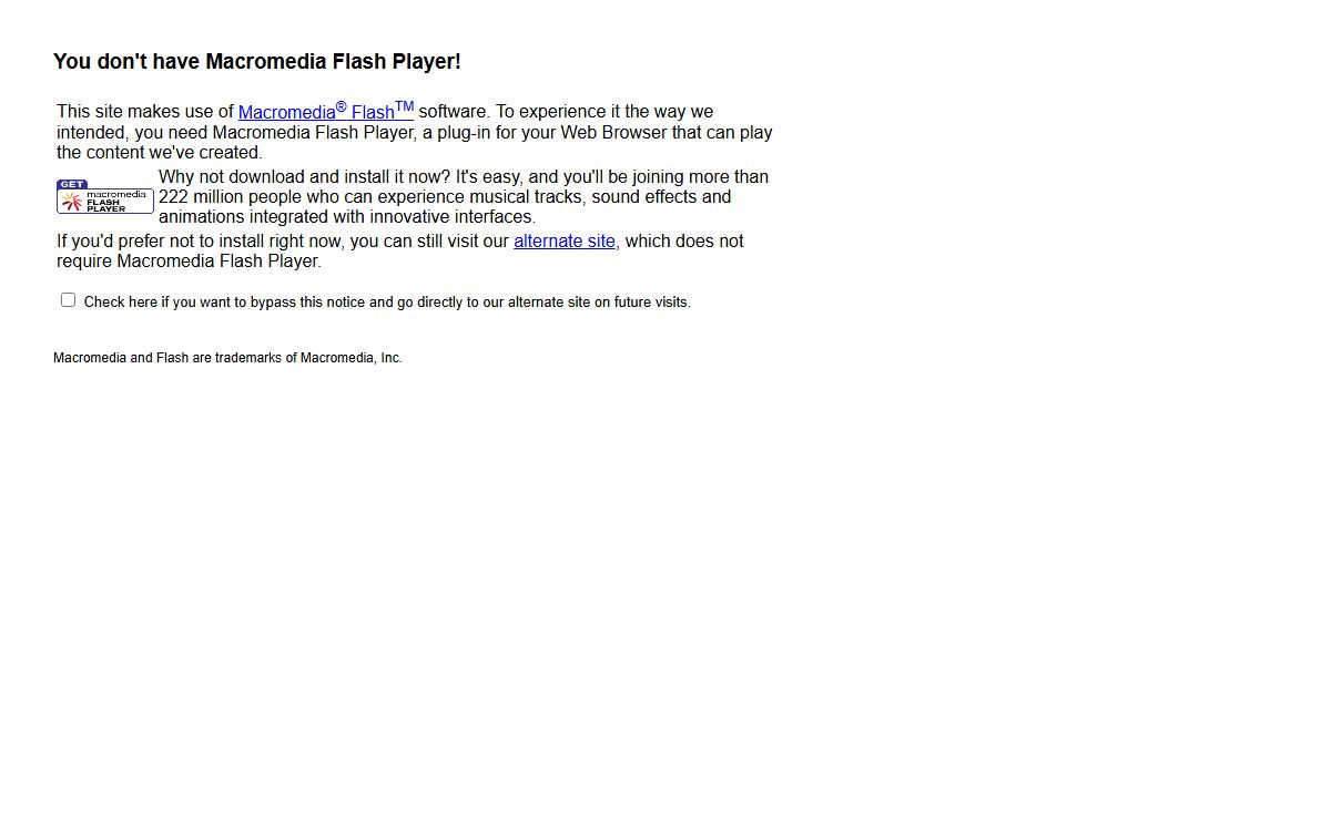 Macromedia Flash Player Not Installed