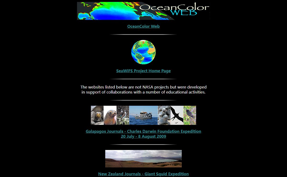 OceanColor Web - SeaWiFS - JASON - Ocean Planet - In Search of Giant Squid
