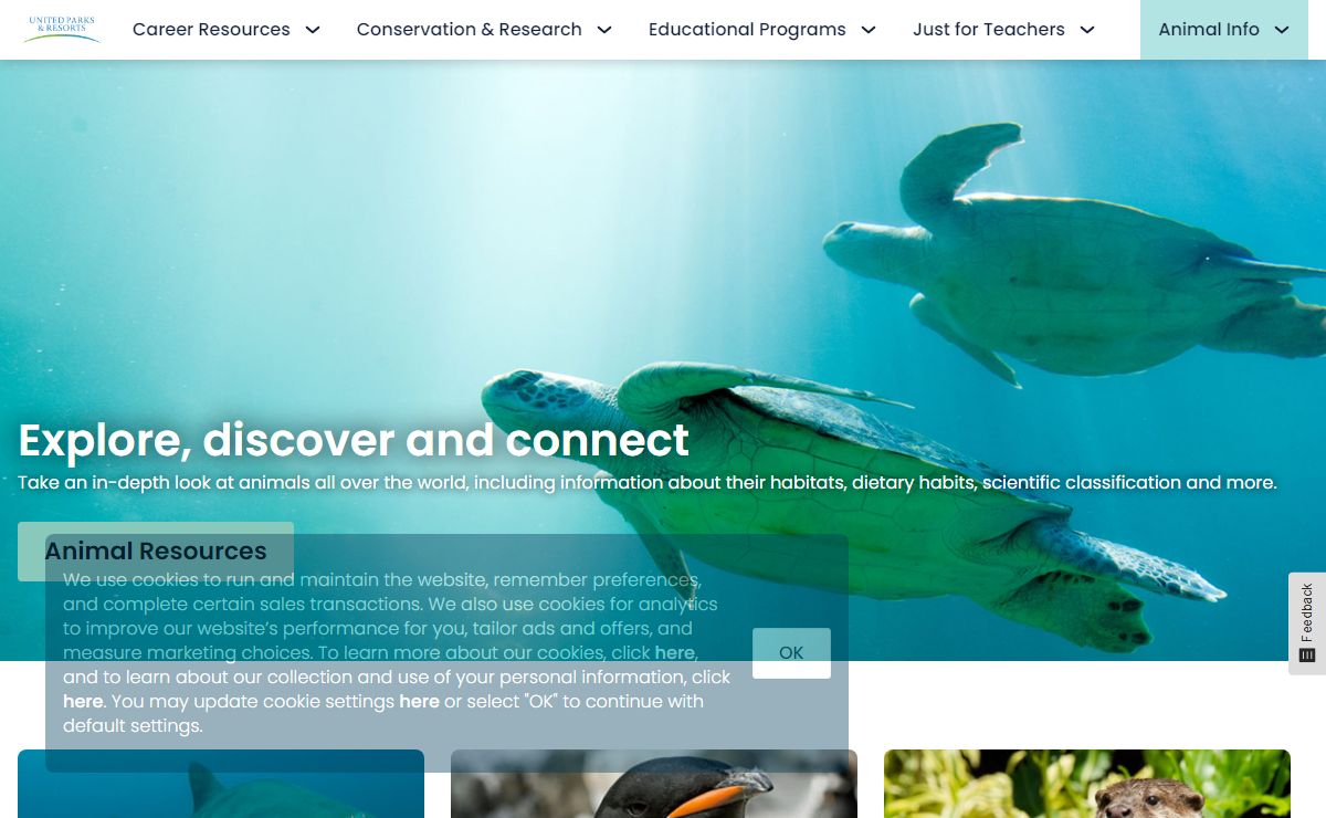 Animals, Careers, and Educational Programs | United Parks & Resorts