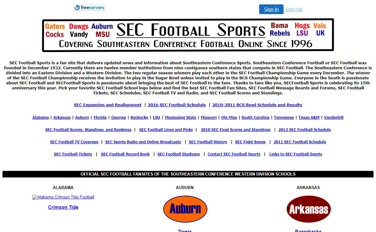 SEC Football Sports
