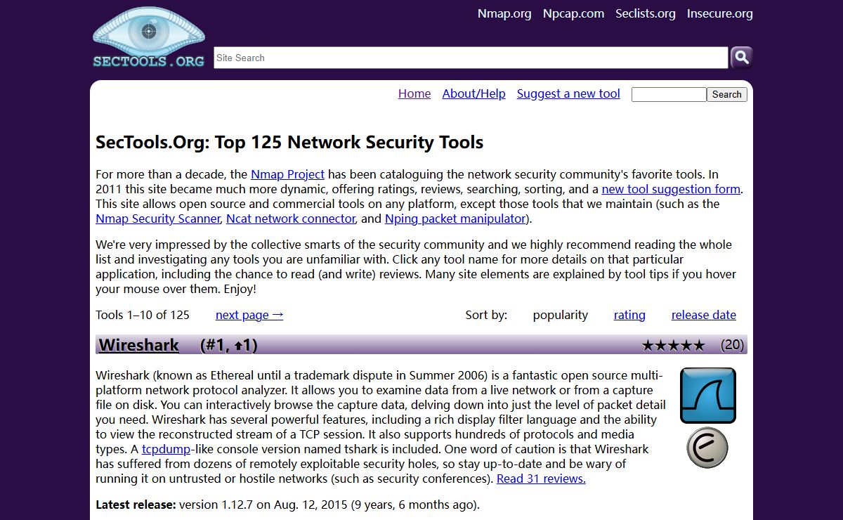 SecTools.Org Top Network Security Tools