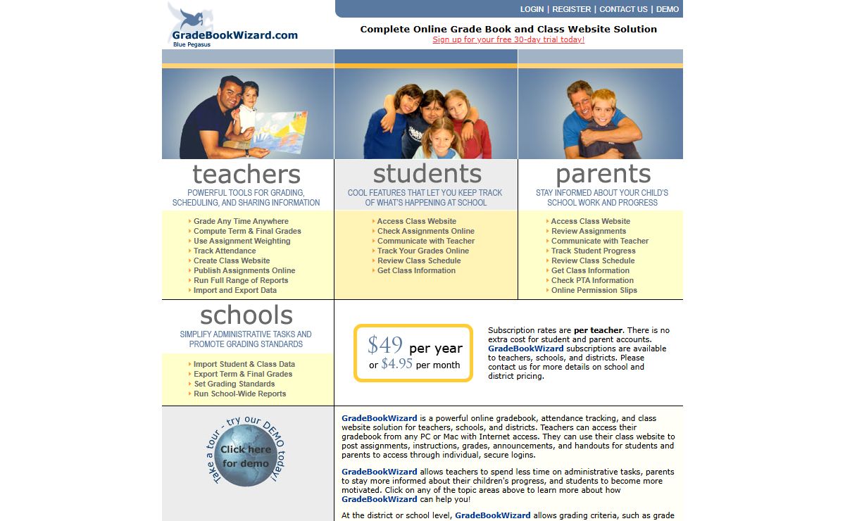 GradeBookWizard.com - Online gradebook and class website builder for teachers and schools