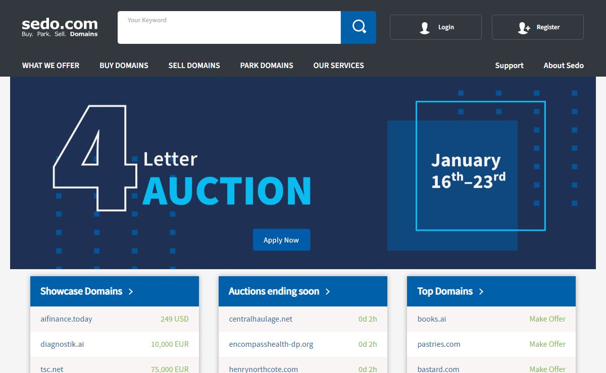 Buy. Park. Sell. Domains | Sedo - World's leading Domain marketplace