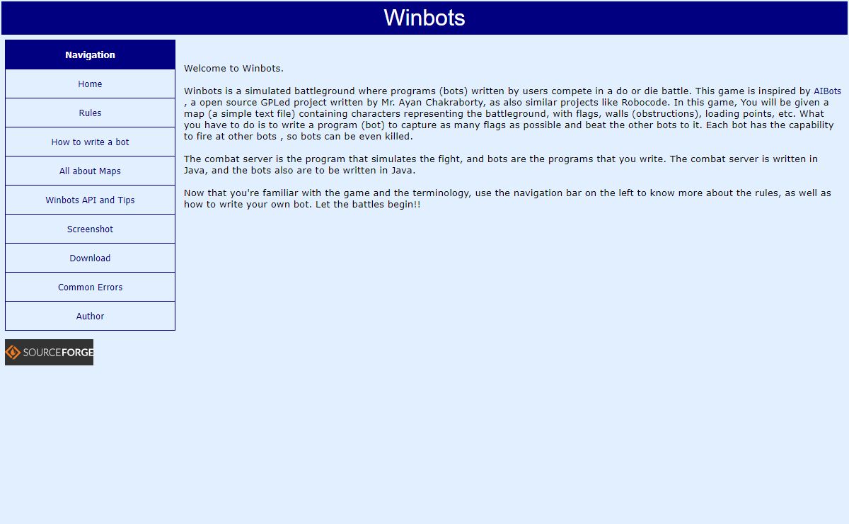 Homepage of Winbots