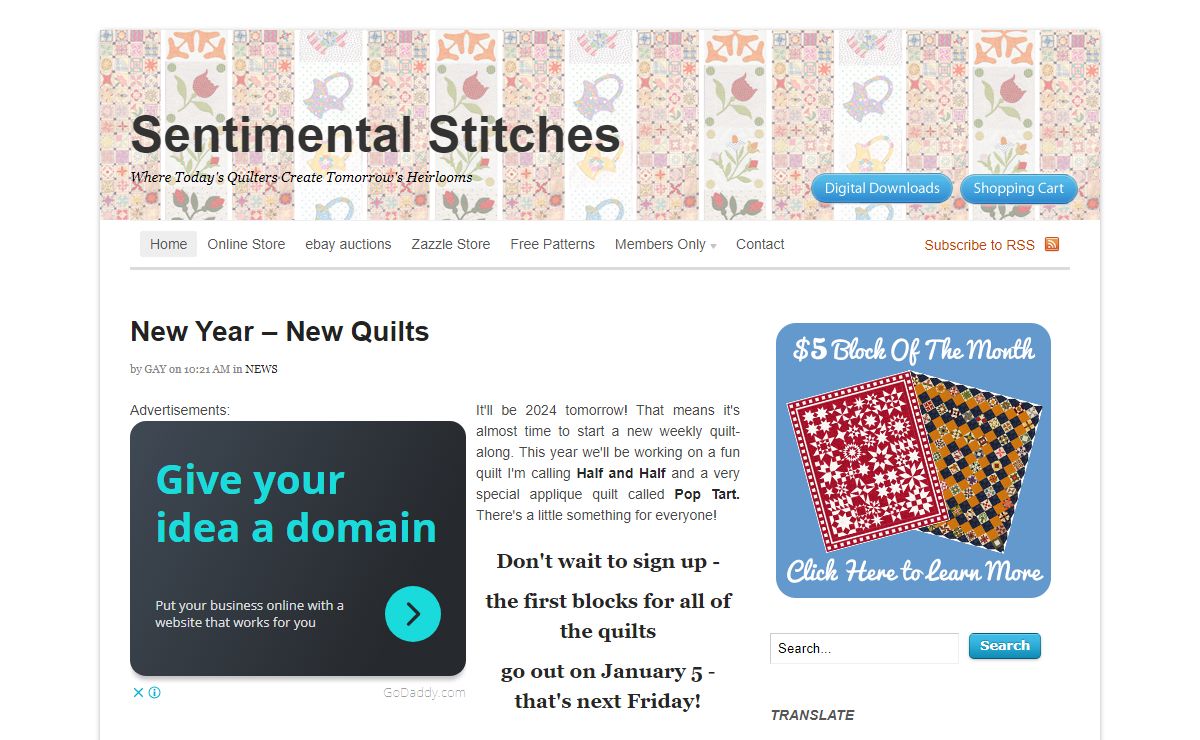 Sentimental Stitches | Where Today's Quilters Create Tomorrow's Heirlooms