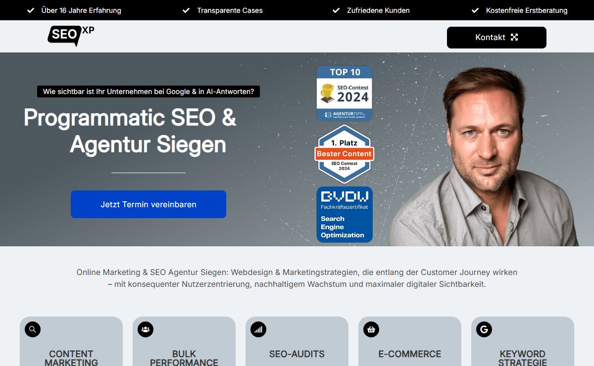 SEOxp Siegen 🚀 Agentur & Freelancer: Programmatic SEO+KI