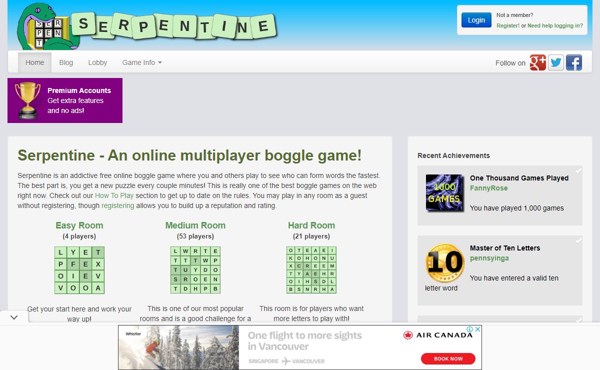 Serpentine - Play Boggle Online With Your Friends!