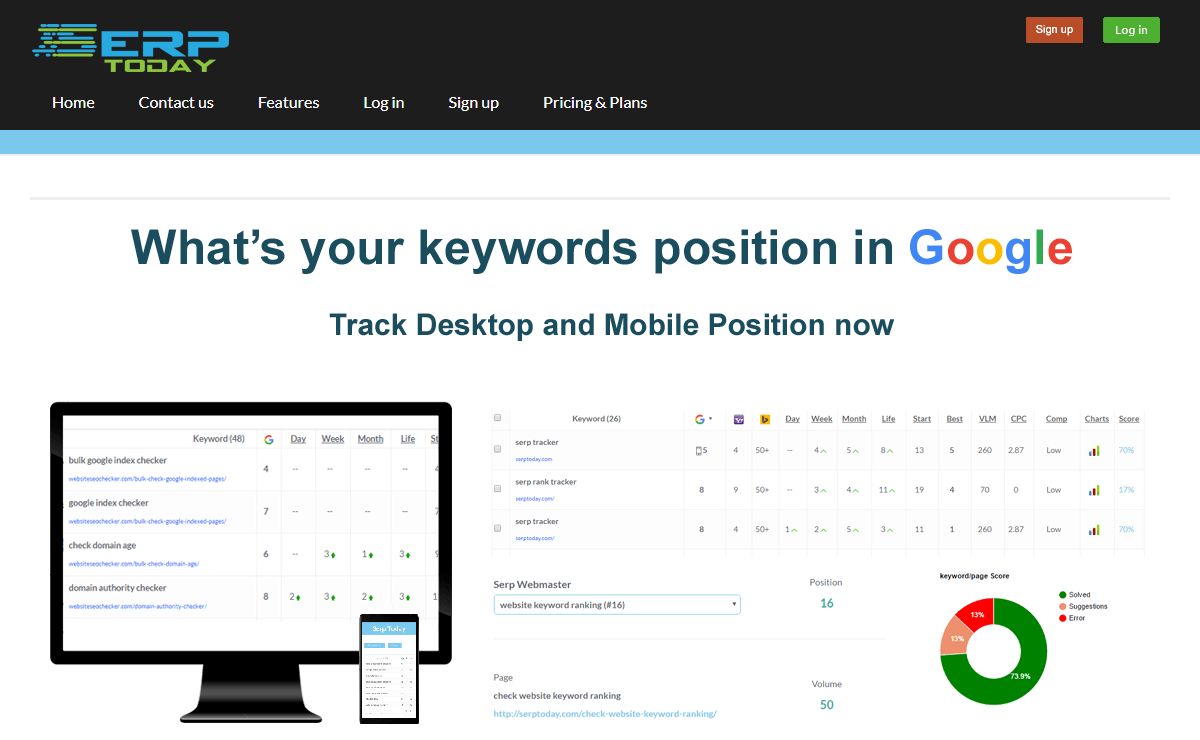 SERP Tracker - SERP keyword Tracker every 2 hours