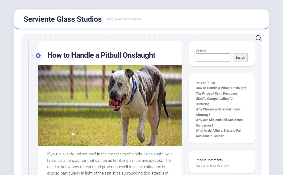 Serviente Glass Studios – Injury & Accident Topics