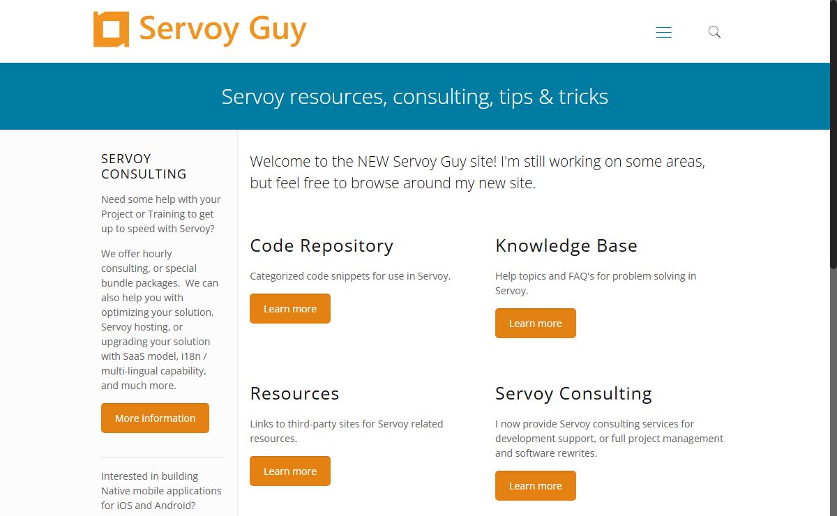 Servoy Consulting, Training, Resources, Tips & Tricks