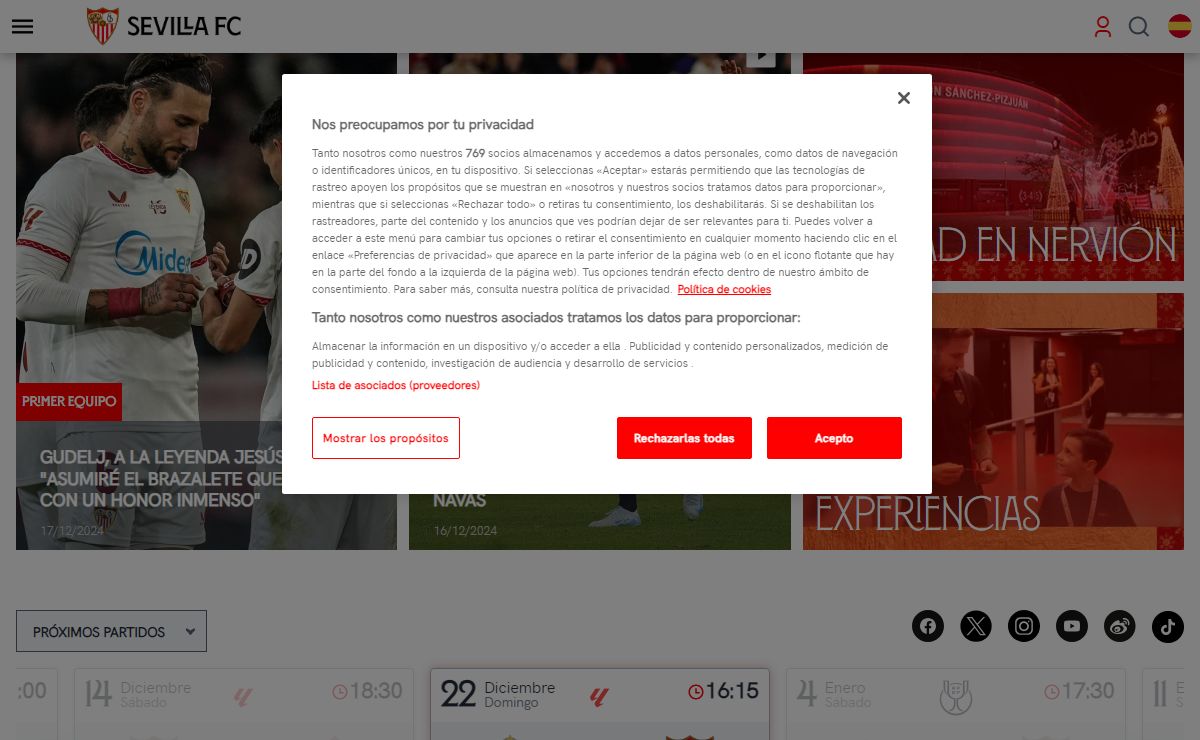 Página web oficial del Sevilla Fútbol Club - Sevilla FC Website