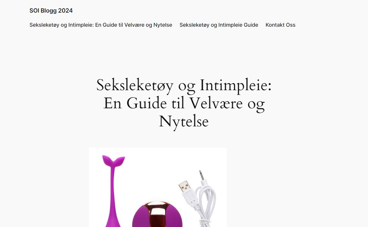 Seksleketøy og Intimpleie: En Guide til Velvære og Nytelse - SOI Blogg 2024