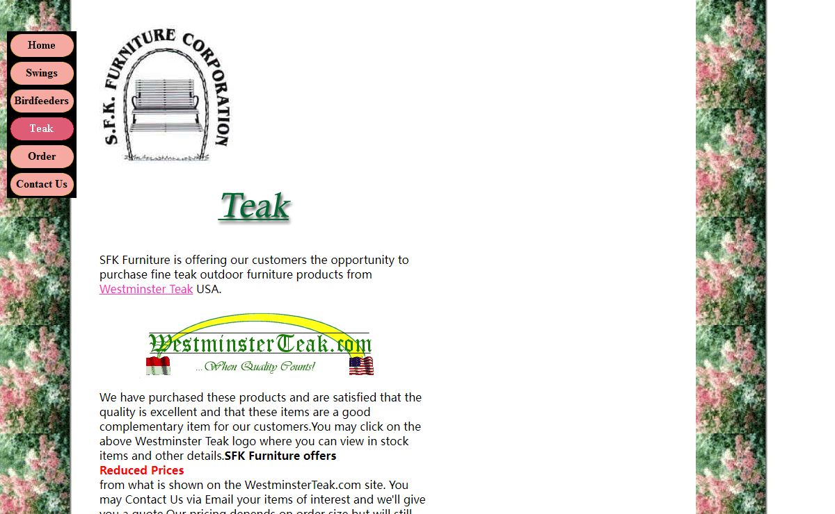 S.F.K. Furniture - Outdoor furniture, Westminster Teak, Werner Woods, Gloster