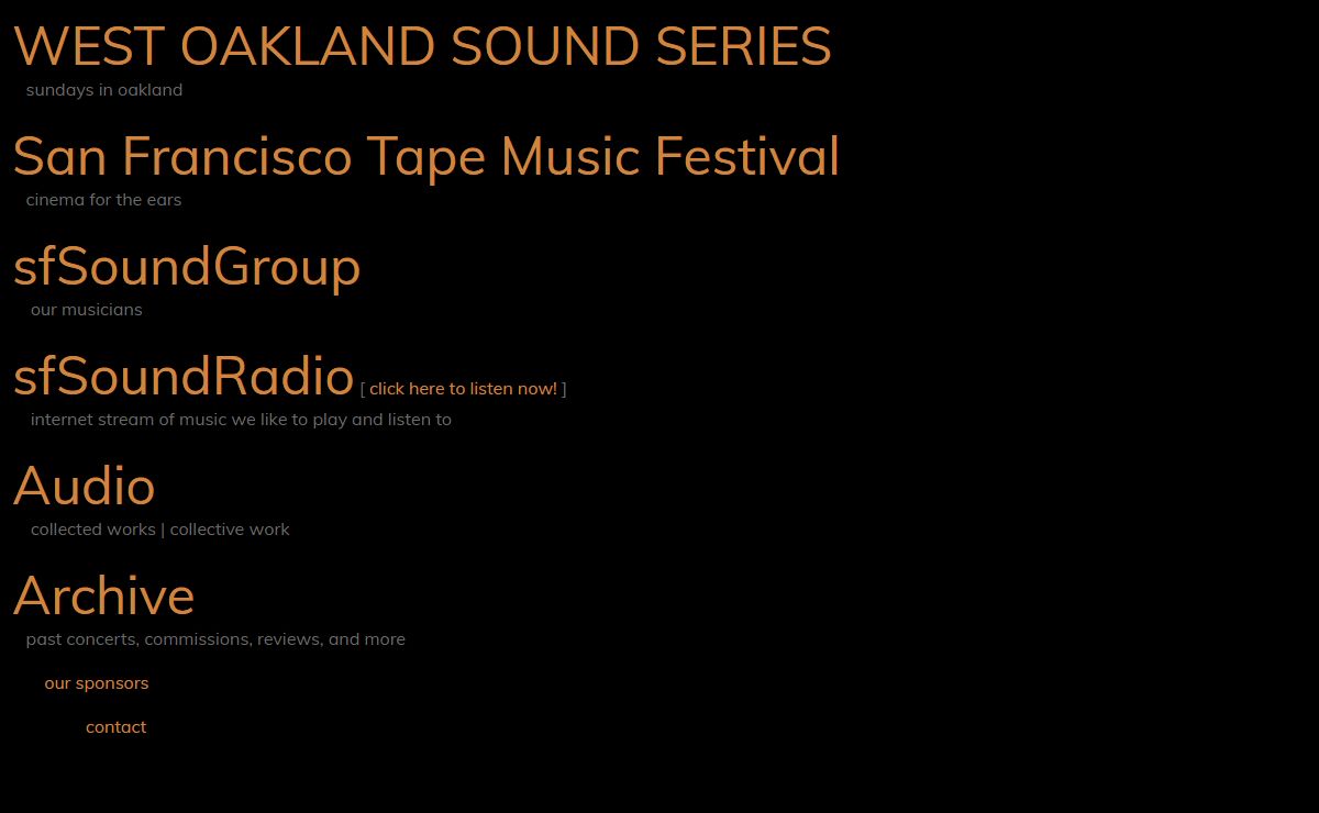 sfSound     San Francisco Bay Area New Music     Creative Experimental Electronic Improvised and Contemporary Music    