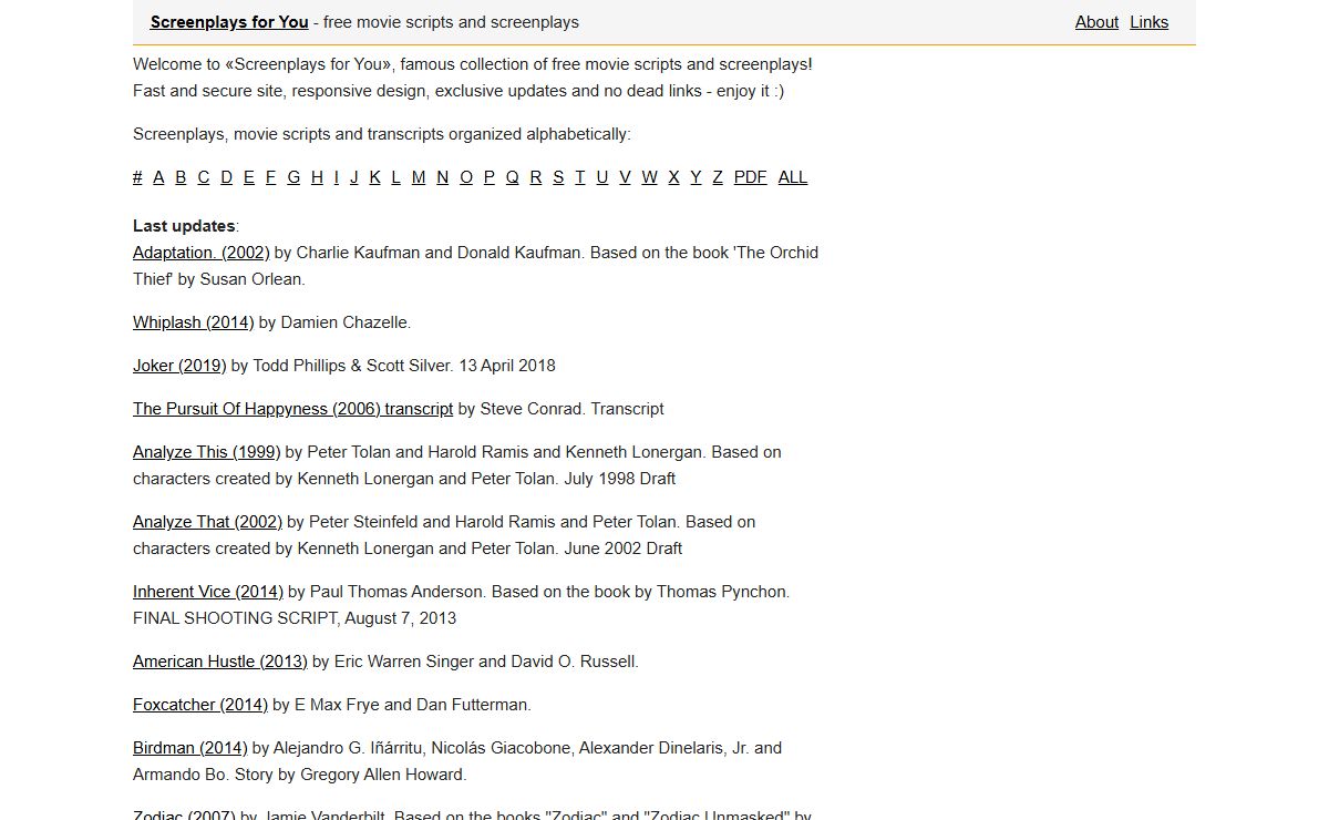 Screenplays for You - free movie scripts and screenplays