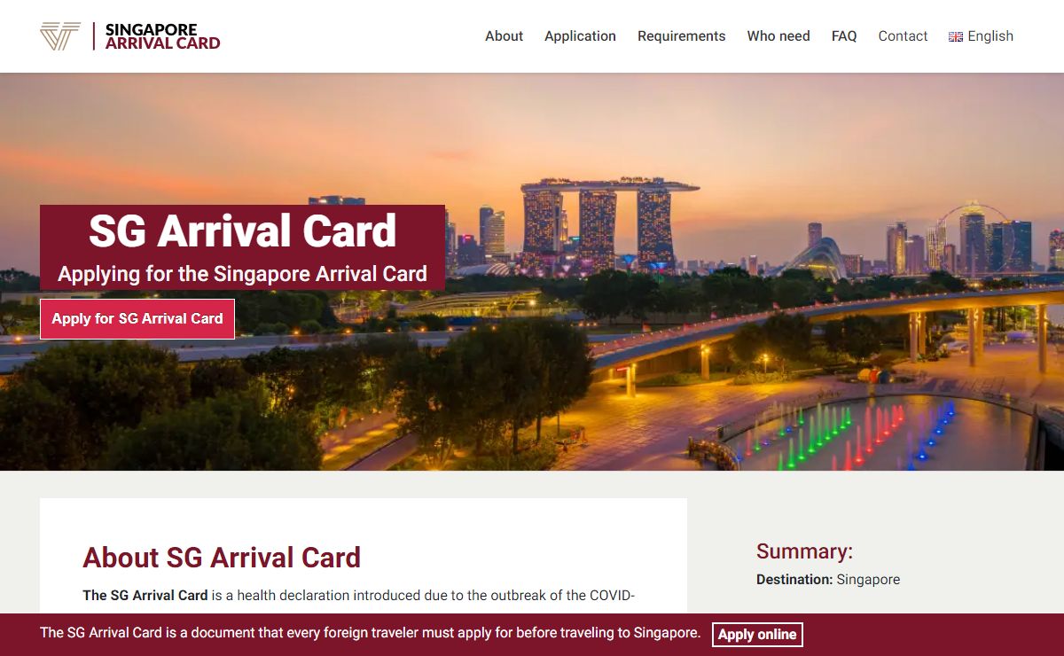 SG Arrival Card | Fill out the SG Arrival Card