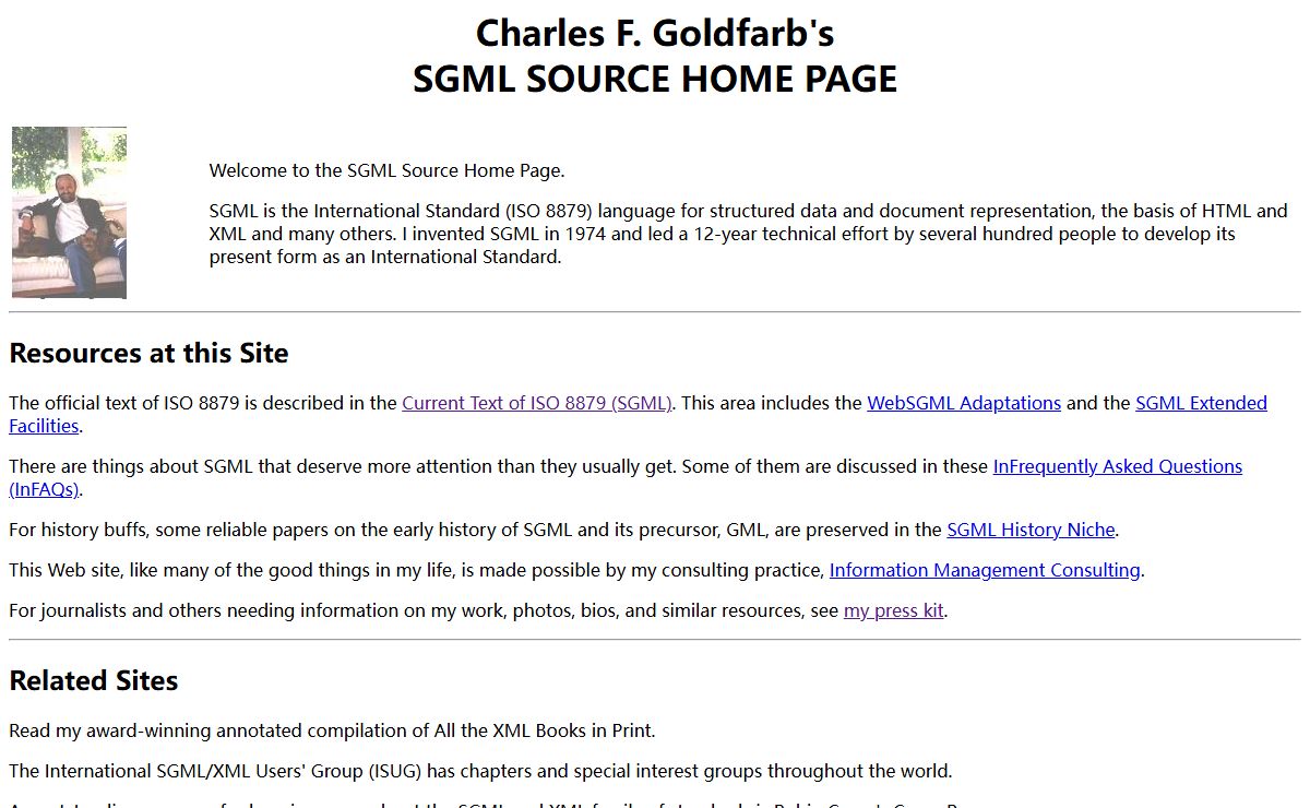 Charles F. Goldfarb's SGML Source Home Page