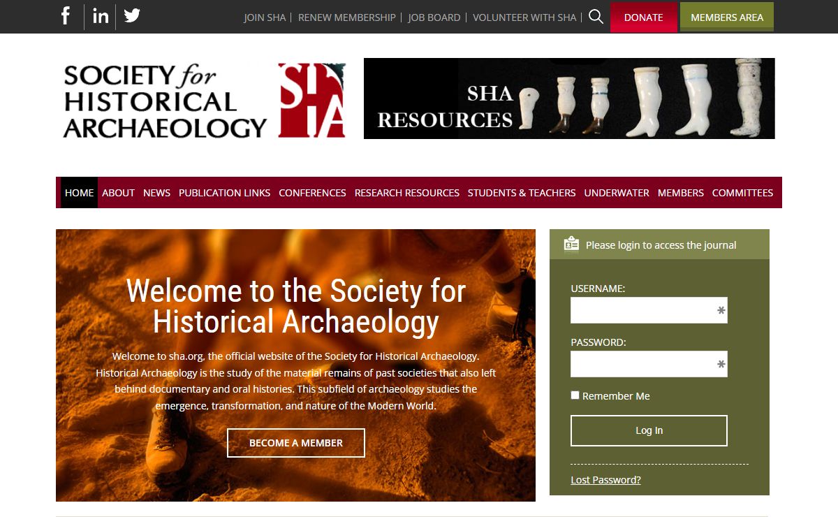 Society for Historical Archaeology - Archaeology of the Modern World