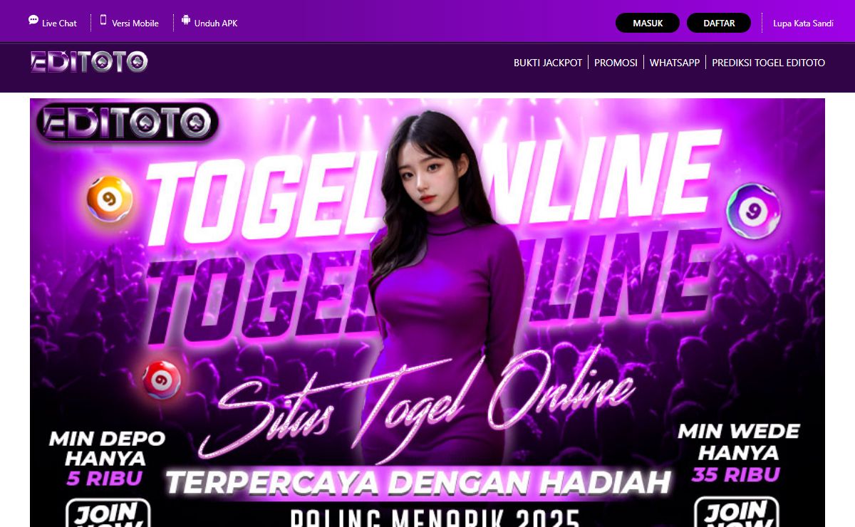 EDITOTO : Situs Togel Online Terpercaya Dengan Hadiah Paling Menarik 2025