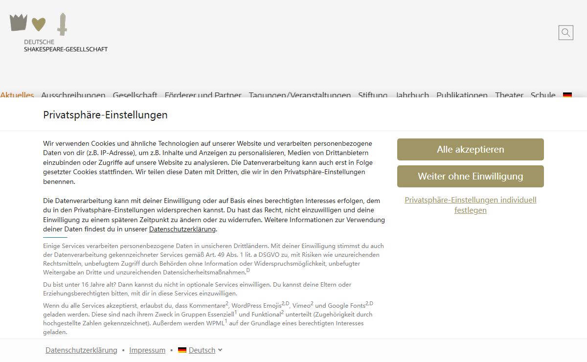 Shakespeare Gesellschaft – Weimar