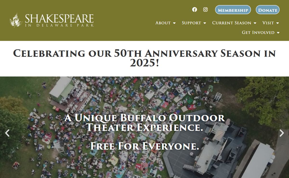 Shakespeare in Delaware Park – A Unique Buffalo Outdoor Theater Experience. Free For Everyone.