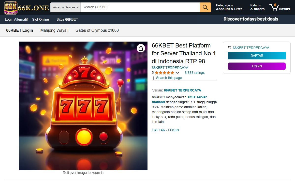 66KBET Best Platform for Server Thailand No.1 di Indonesia RTP 98