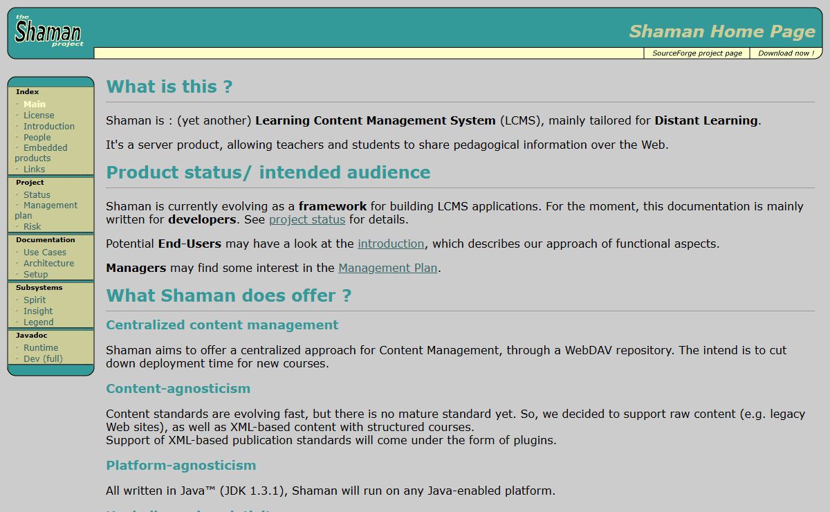Shaman Home Page