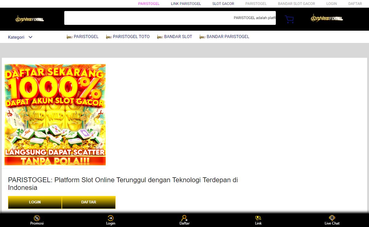 PARISTOGEL: Platform Slot Online Terunggul dengan Teknologi Terdepan di Indonesia