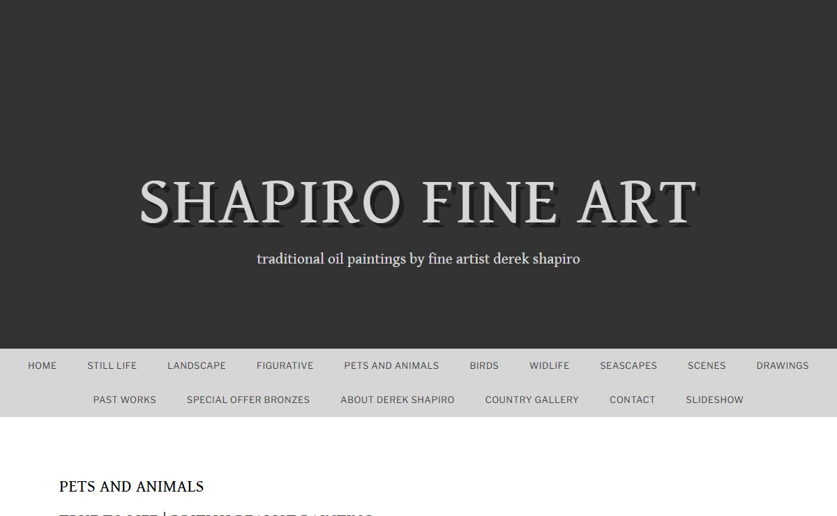 Shapiro Fine Art – Traditional oil paintings by Fine Artist Derek Shapiro
