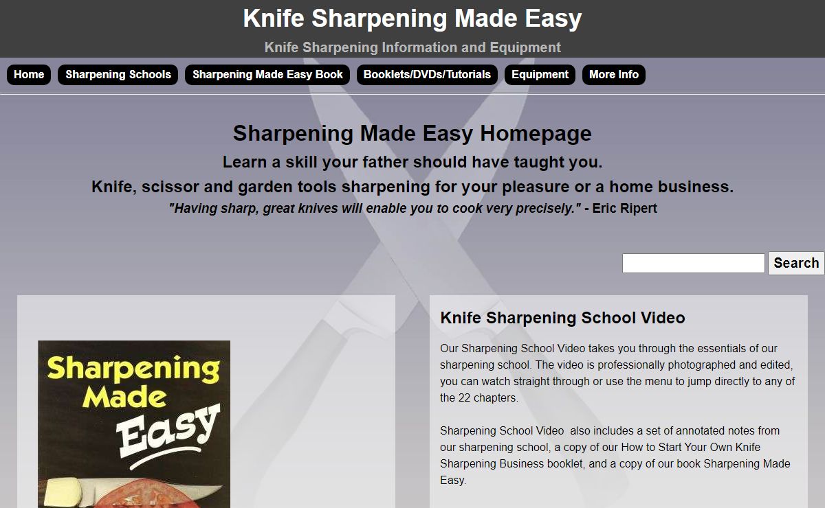 Knife Sharpening Made Easy - knives, books, videos, sharpening school and equipment