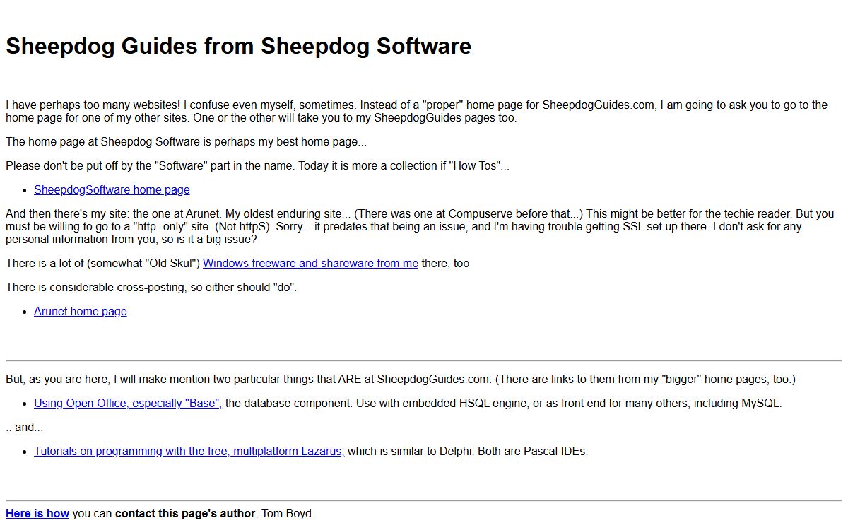 Index for Sheepdog Guides site