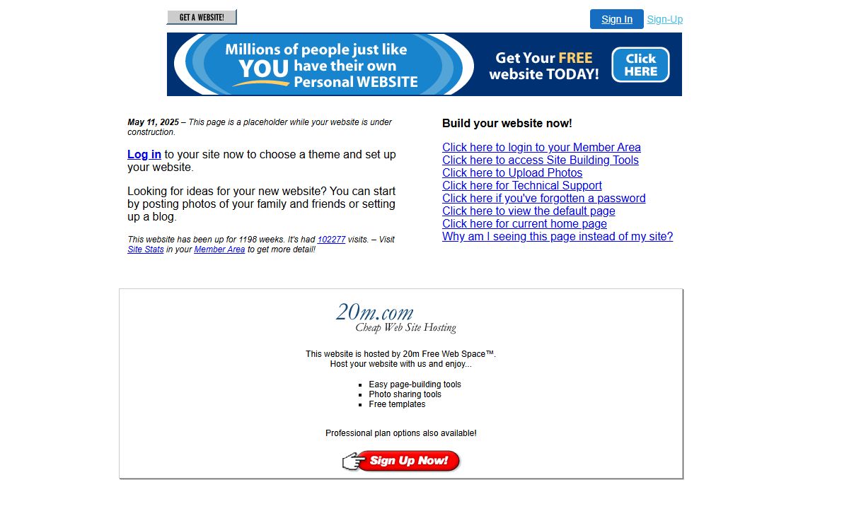 My Free website on 20m Free Web Space™