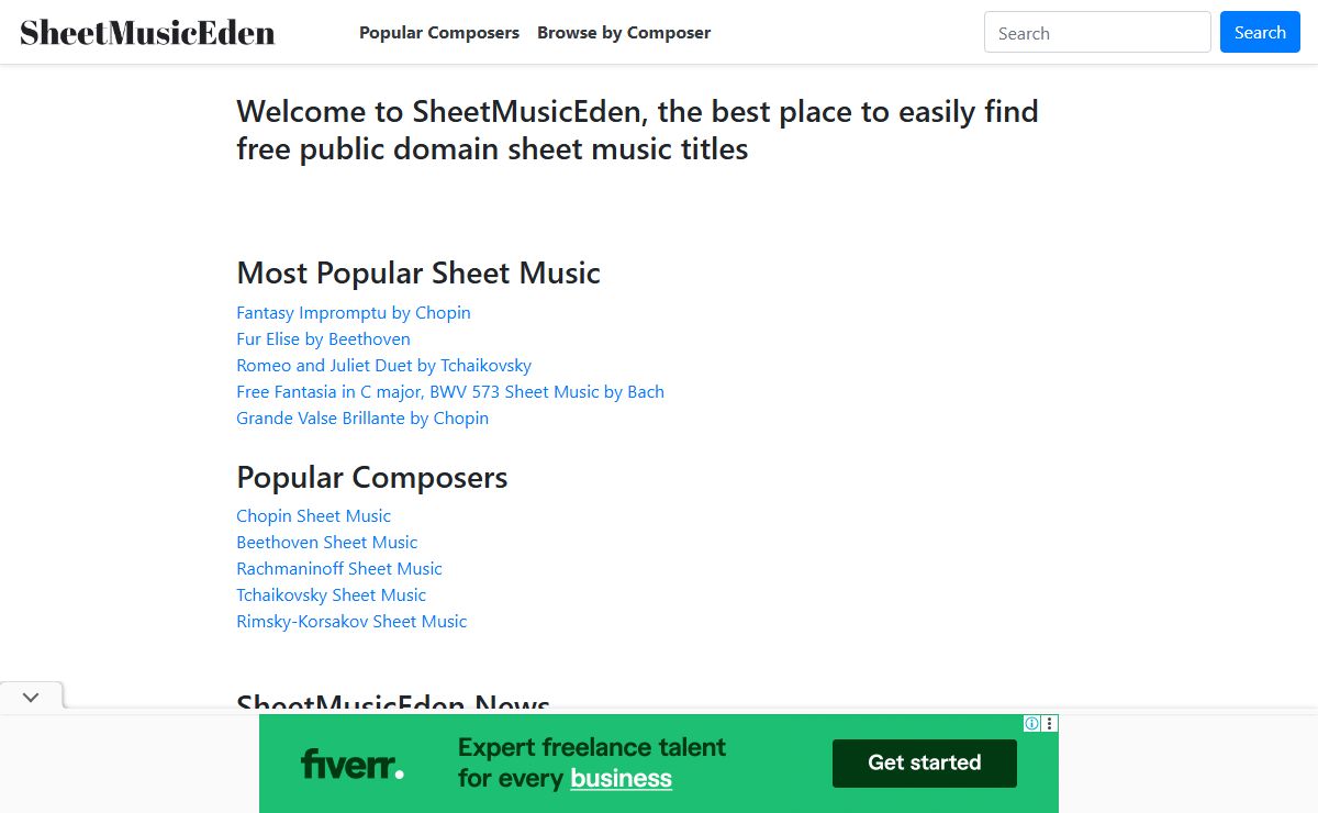 SheetMusicEden.com - Easily Download Free Public Domain Sheet Music