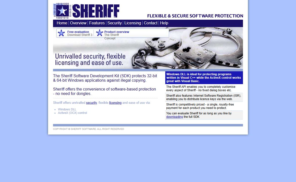 SHERIFF - Flexible and secure software protection