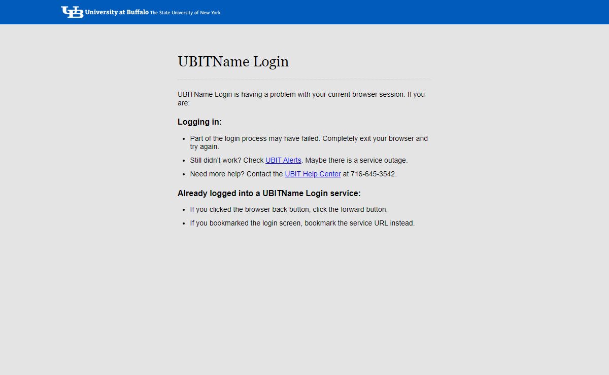 UBITName Login: Authentication Required - University at Buffalo
