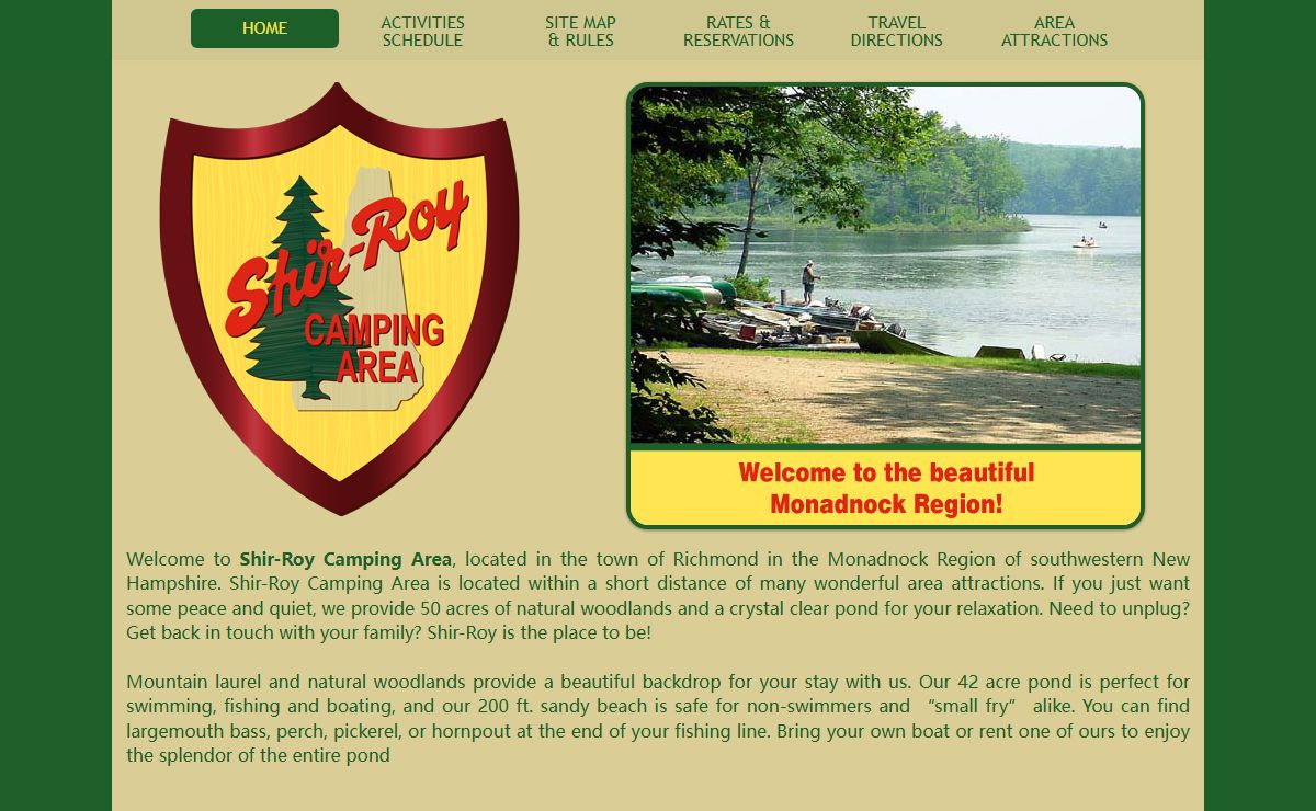 Shir-Roy Camping Area - Richmond, New Hampshire
