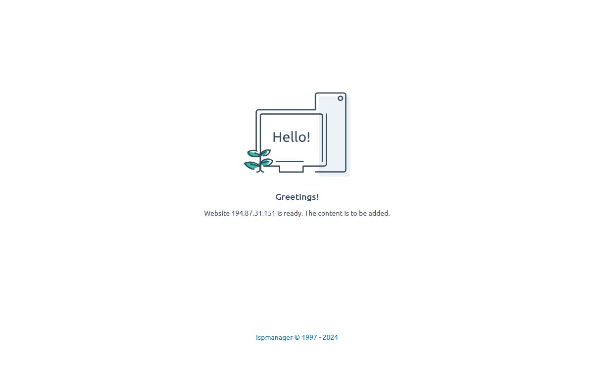 Website 194.87.31.151 is ready. The content is to be added