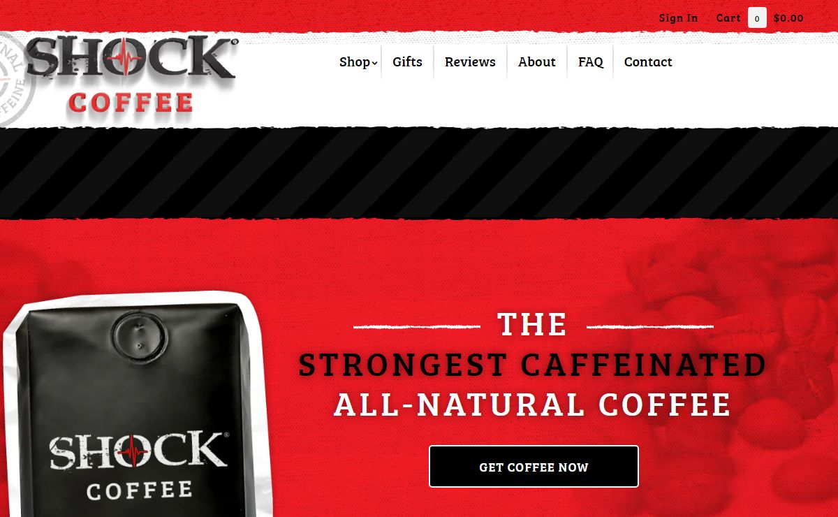 Shock Coffee - High Caffeine Coffee Up to 50% More Caffeine