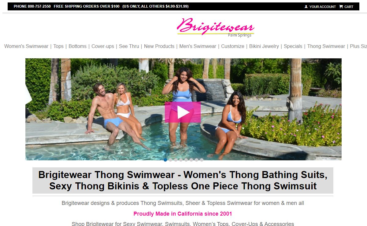 Thong Swimsuit, Thong Bikinis & Women's thong bathing suits - Brigitewear