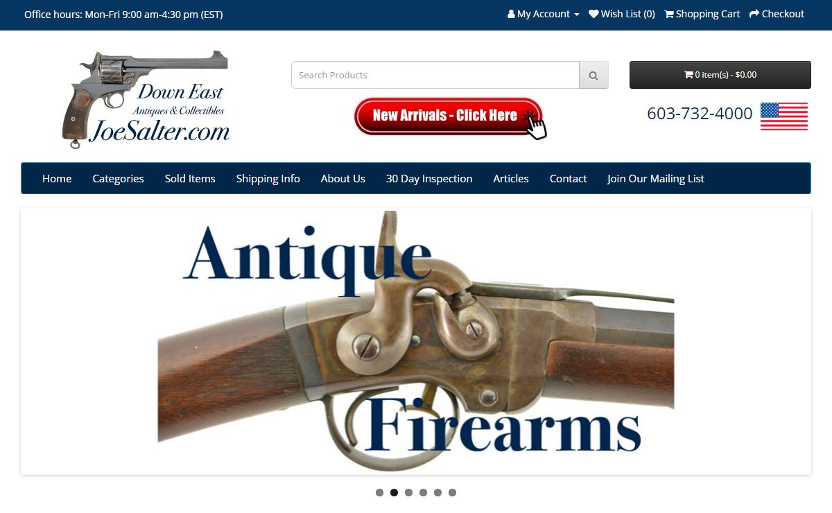 Antique Handguns, Pistols, Rifles, Collectible Guns, Firearms For Sale | Down East Antiques