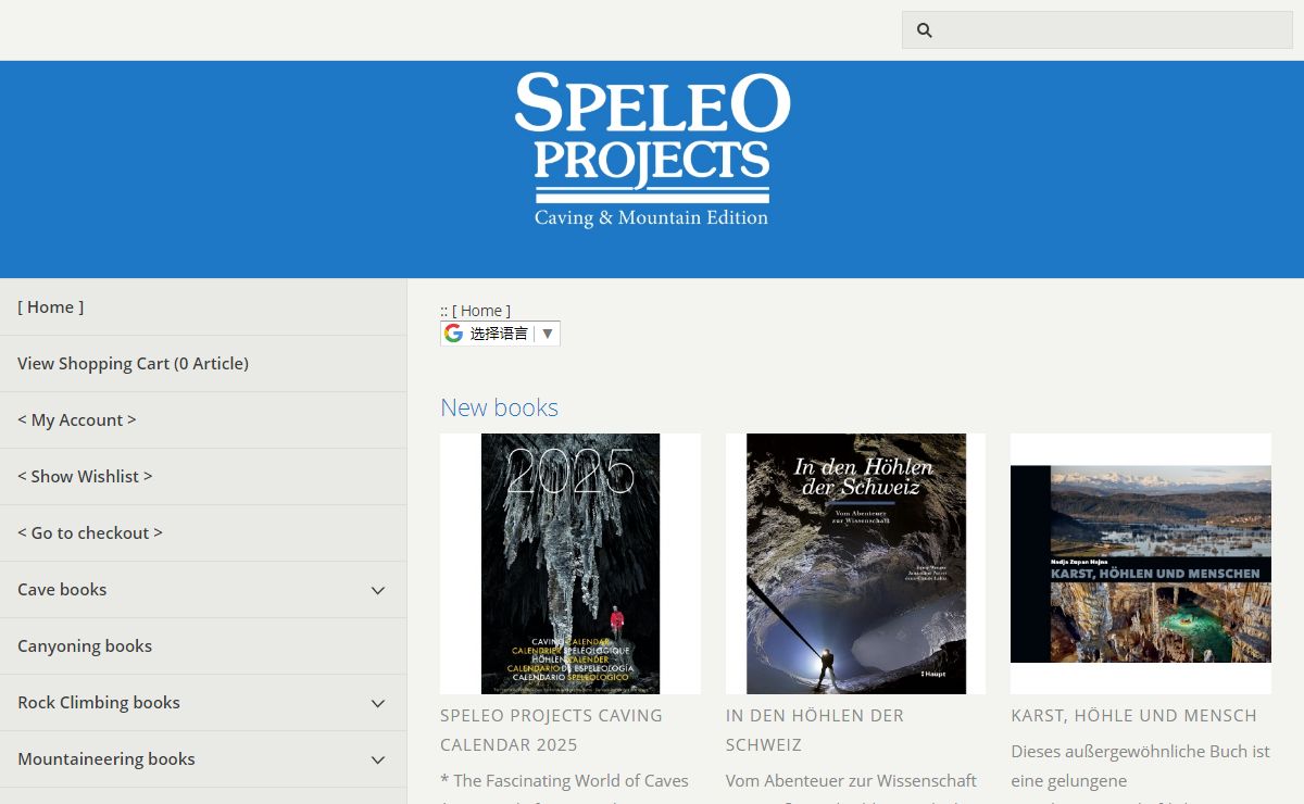 Cavebooks, Caving Calendars, Caving Posters, Canyoning Books...