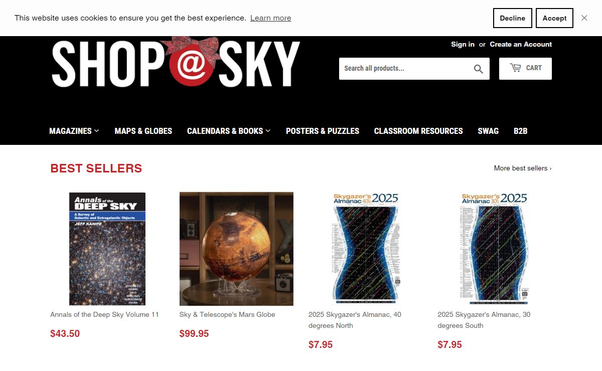 Shop at Sky, the astronomy store of Sky & Telescope – ShopAtSky.Com