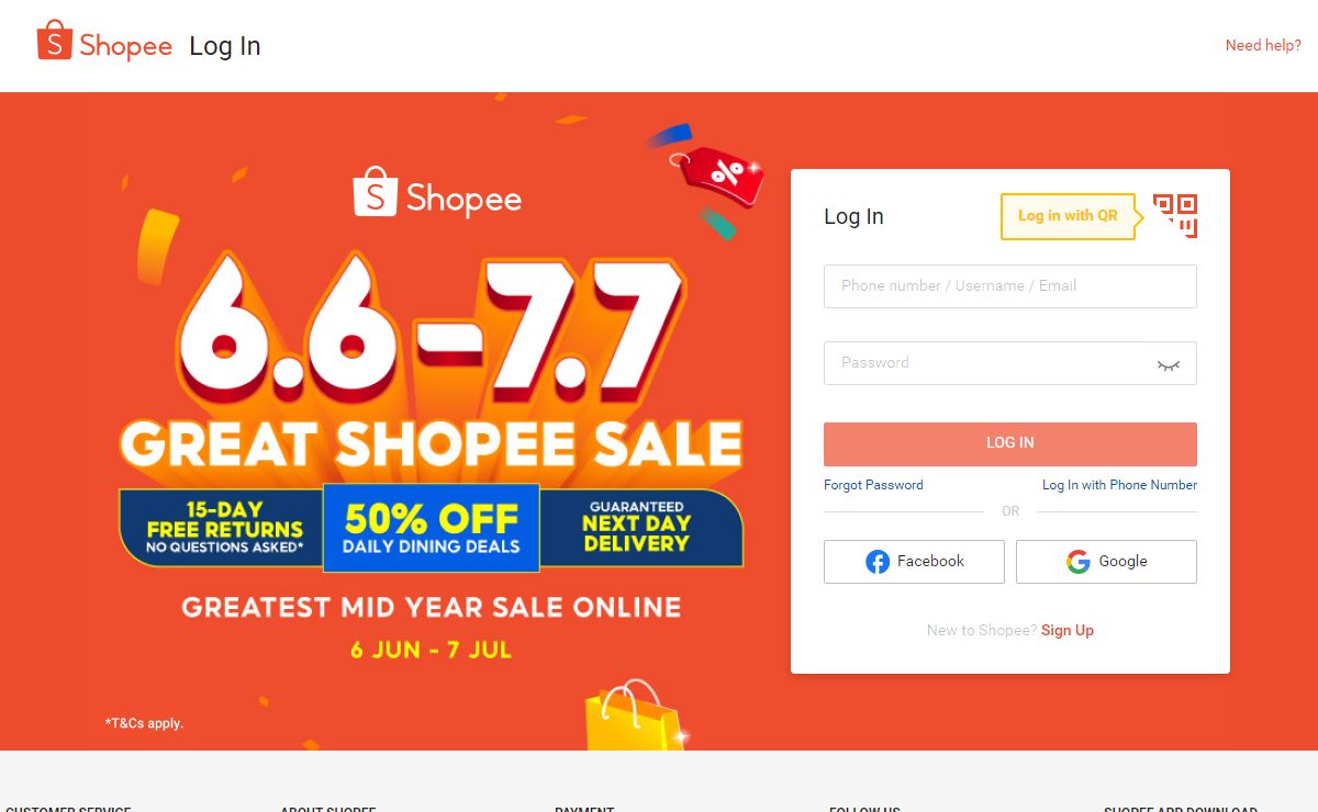 Login now to start shopping! | Shopee Singapore