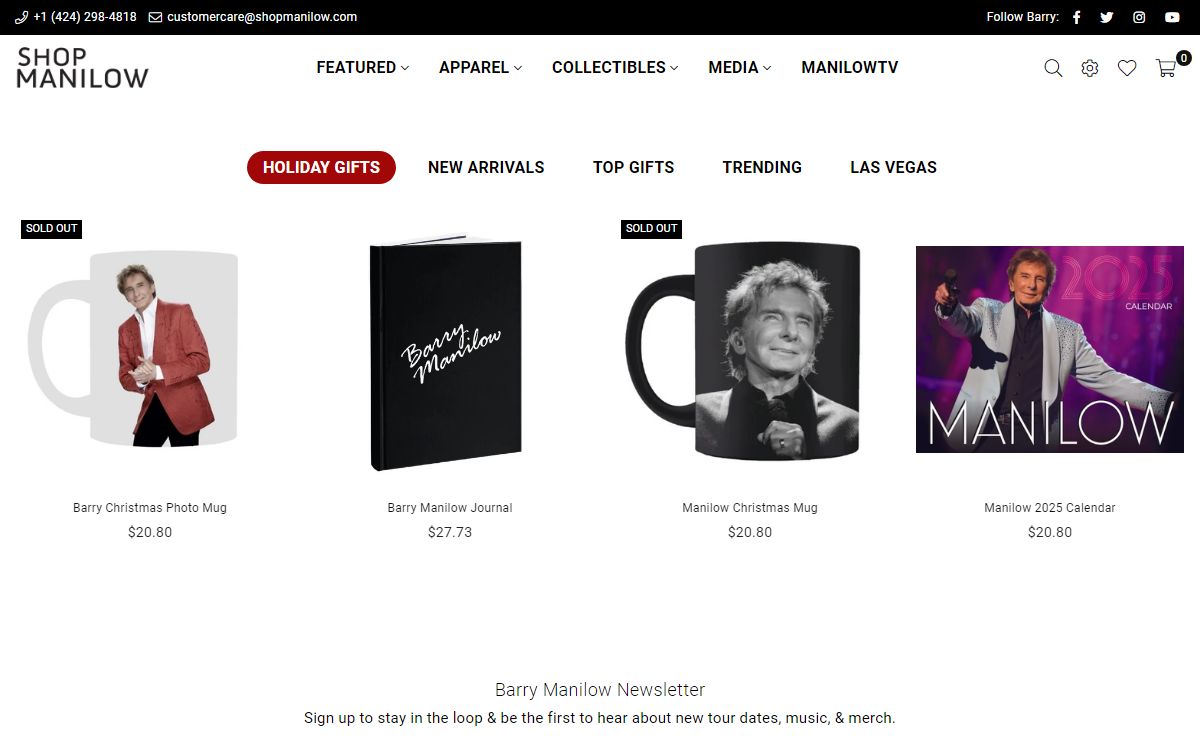 SHOP MANILOW | Official Barry Manilow Merchandise – Shop Manilow