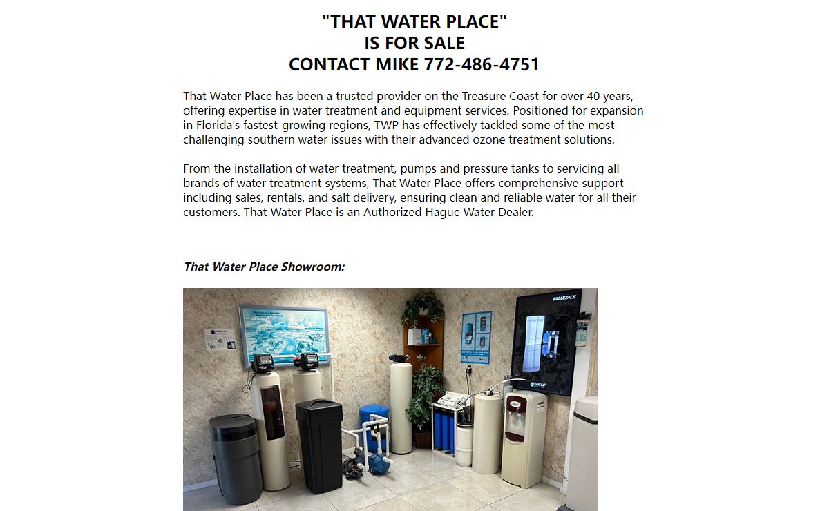 That Water Place Is For Sale