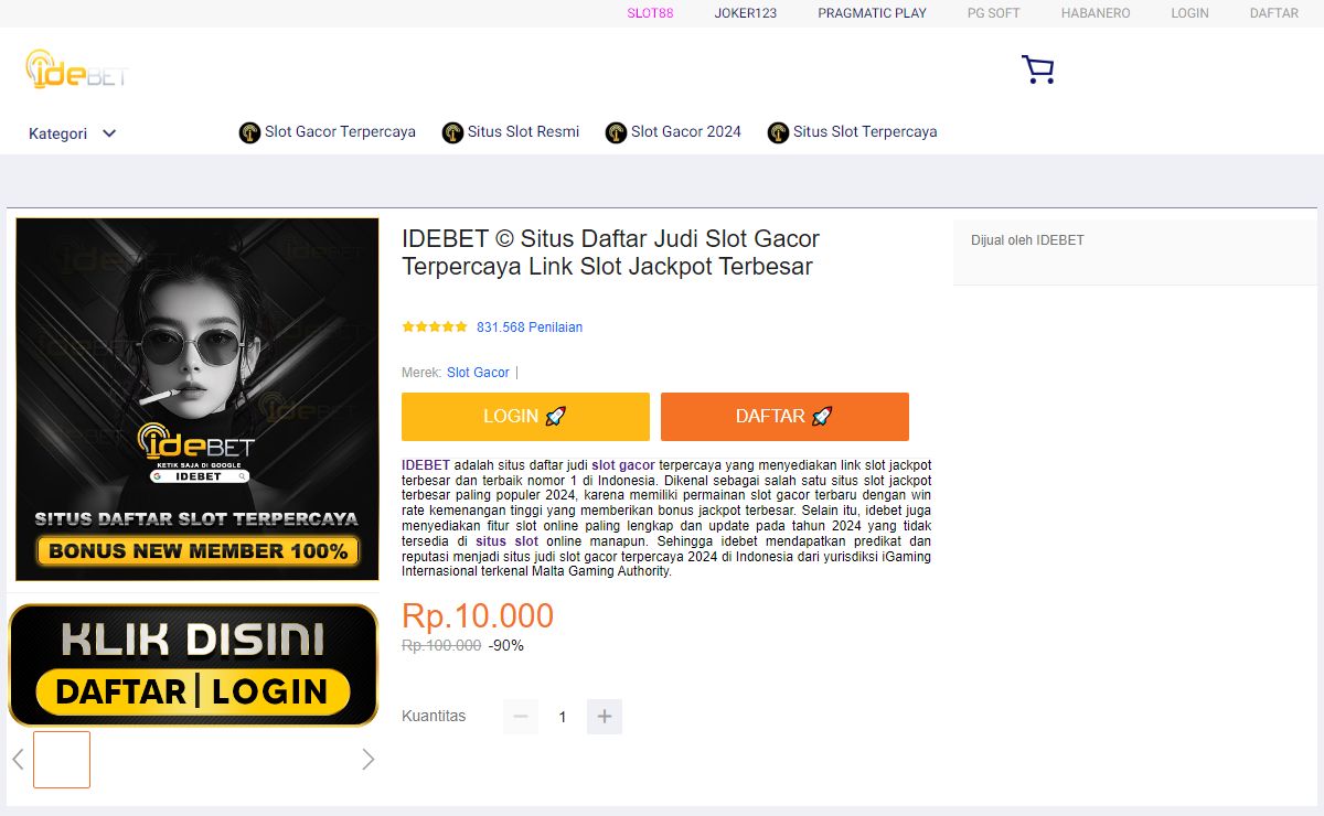 IDEBET © Situs Daftar Judi Slot Gacor Terpercaya Link Slot Jackpot Terbesar