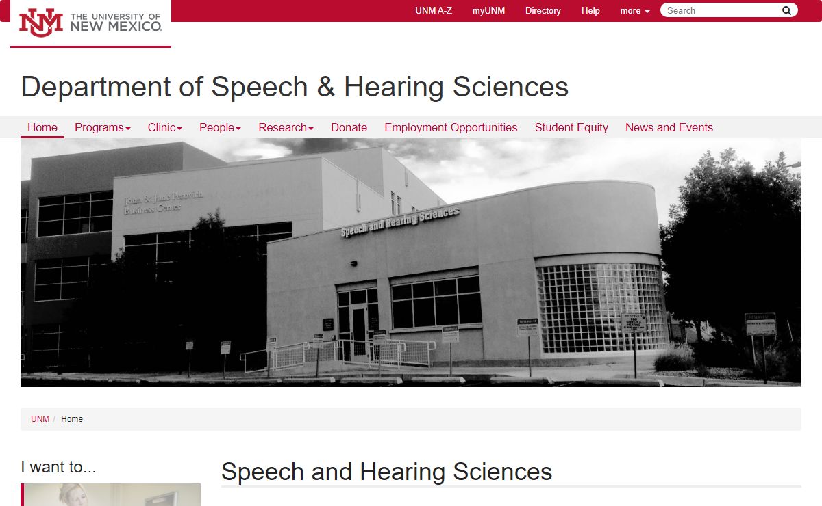 Department of Speech & Hearing Sciences | The University of New Mexico