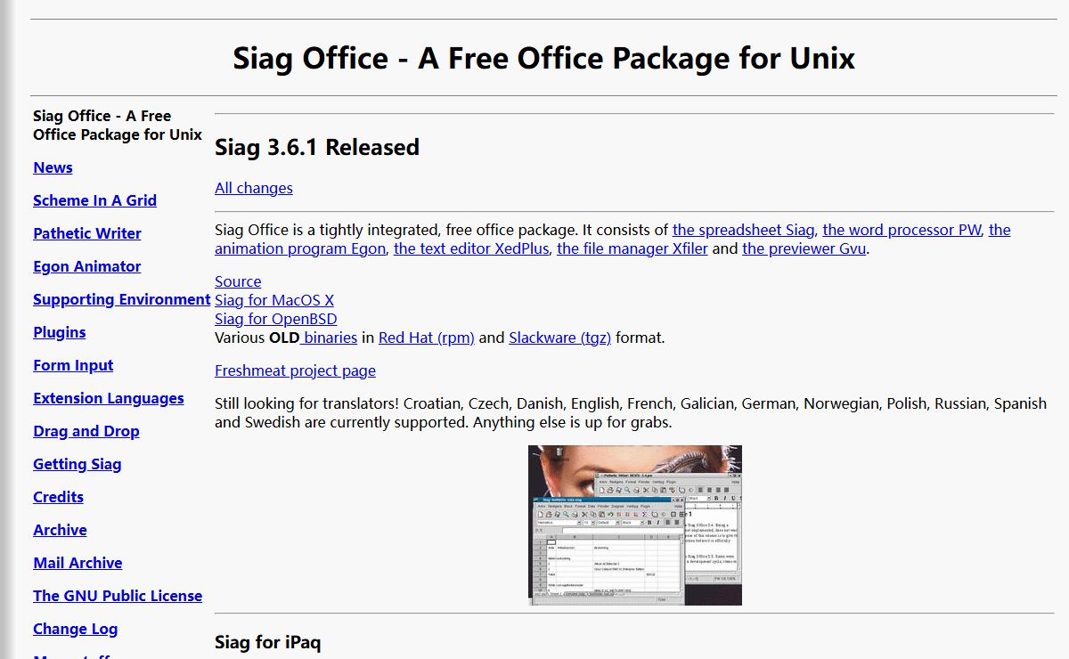 Siag Office - A Free Office Package for Unix
