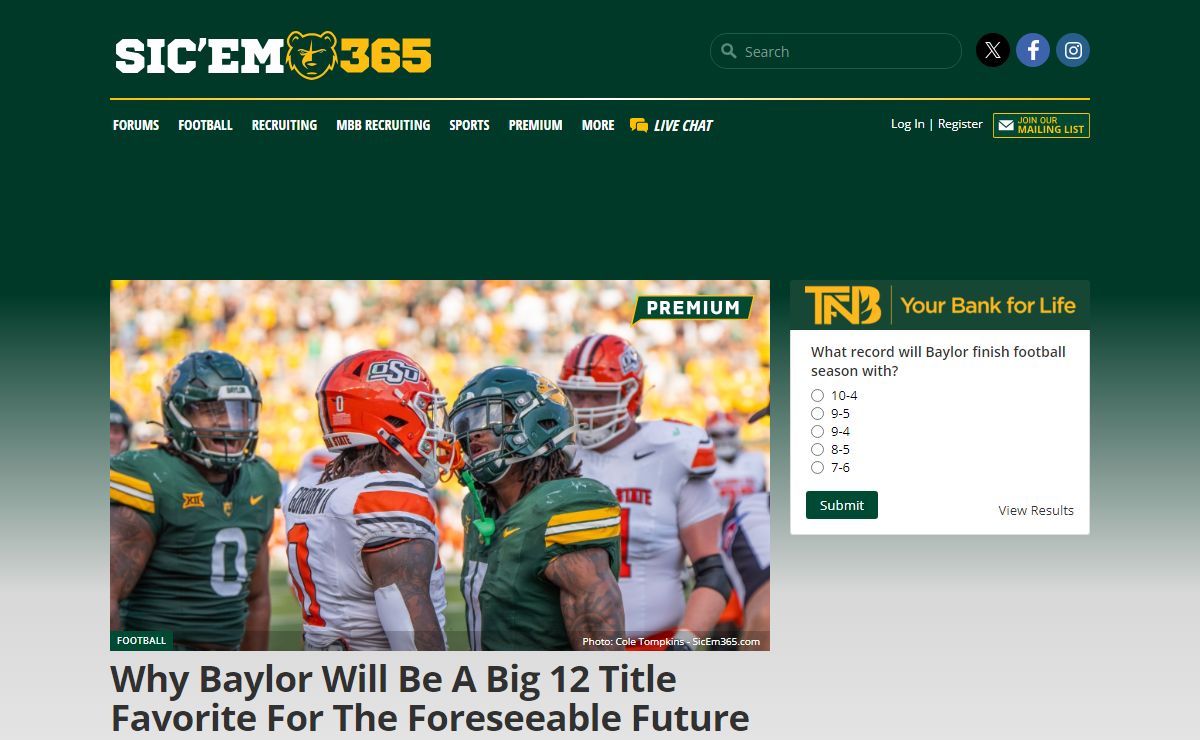 SicEm365 - Baylor Football, Recruiting, News & Forums